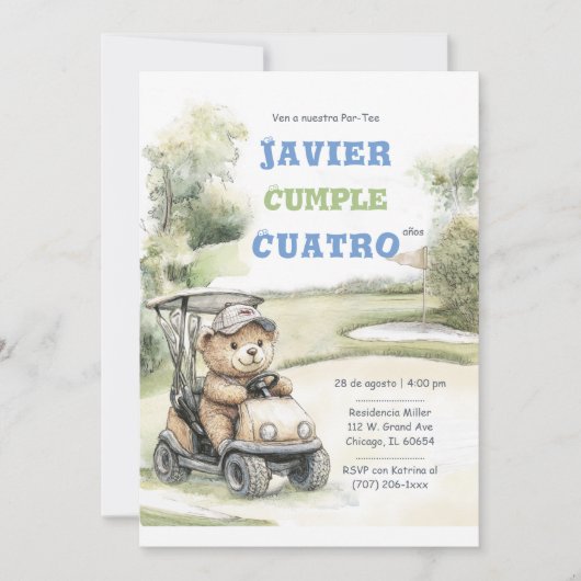 Fiesta de Cumpleaños de Golf para Niño Kaart (Voorkant)