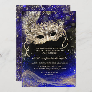 Fiesta de Máscaras 30 Cumpleaños Kaart