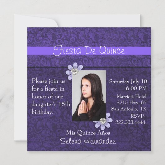 Fiesta De Quince-fotouitnodiging Kaart (Voorkant)