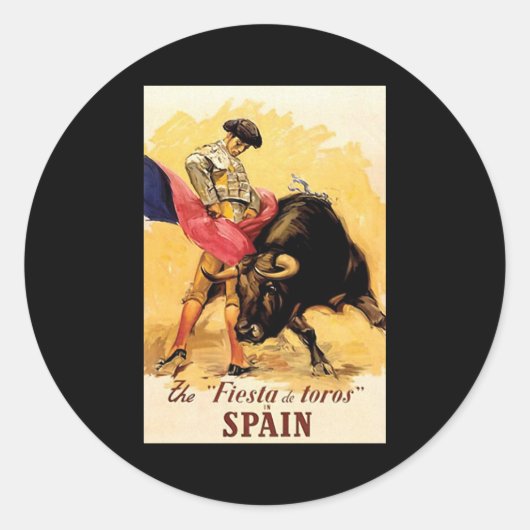 Fiesta de Toros in Spanje Ronde Sticker (Voorkant)