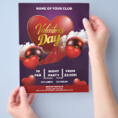 Fiesta de Valentines Red Hearts Flyer (Hand)
