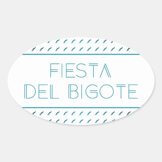 Fiesta Del Bigote Ovale Sticker (Voorkant)