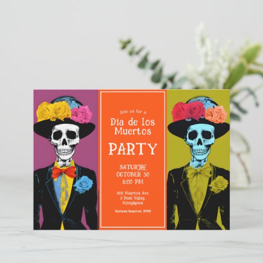 💀 Fiesta Dia de Muertos Kaart (Staand voorkant)