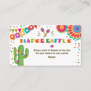 Fiesta Diaper Raffle Card Mexican Cactus Floral Informatiekaartje