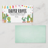 Fiesta Diaper Raffle Card Mexican Cactus Floral Informatiekaartje (Voorkant / Achterkant)
