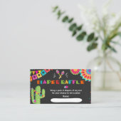Fiesta Diaper Raffle Card Mexican Cactus Floral Informatiekaartje (Staand voorkant)