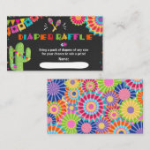 Fiesta Diaper Raffle Card Mexican Cactus Floral Informatiekaartje (Voorkant / Achterkant)