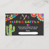 Fiesta Diaper Raffle Card Mexican Cactus Floral Informatiekaartje (Voorkant)