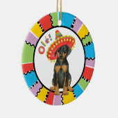 Fiesta Doberman Pinscher Ceramic Ornament (Rechts)