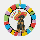 Fiesta Doberman Pinscher Ceramic Ornament (Voorkant)