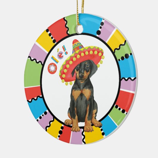 Fiesta Doberman Pinscher Ceramic Ornament (Links)