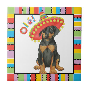 Fiesta Doberman Pinscher Ceramic Tile Tegeltje