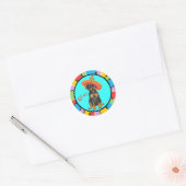 Fiesta Doberman Pinscher Classic Round Sticker (Envelop)