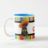 Fiesta Doberman Pinscher Two-Tone Coffee Mok (Links)