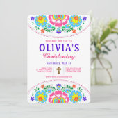 Fiesta doopuitnodiging kaart (Staand voorkant)