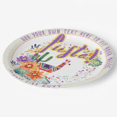 FIESTA Drama Lama Folkart Bloemen Aangepast Papieren Bordje (Gekanteld)