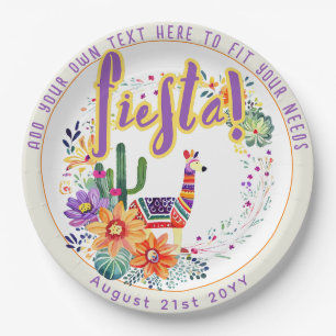 FIESTA Drama Lama Folkart Bloemen Aangepast Papieren Bordje