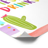 Fiesta Dranken Mexicaanse Koude Drank Cactus Tafel Poster (Hoek)