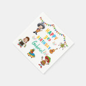 Fiesta, drie-esta kinderen verjaardagsfeestje serv servet (Hoek)