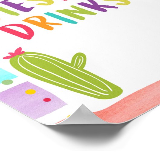 Fiesta Drink het Mexicaanse Tafel van Cactus-Drink Poster (Hoek)