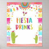 Fiesta Drink het Mexicaanse Tafel van Cactus-Drink Poster (Voorkant)