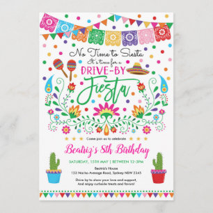 Fiesta-drive van Birthday Mexicaanse Partij Parade Kaart