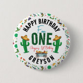 Fiesta Eerst | 1e verjaardagsfeestje Ronde Button 5,7 Cm (Voorkant)