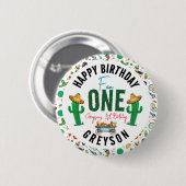 Fiesta Eerst | 1e verjaardagsfeestje Ronde Button 5,7 Cm (Voorkant /achterkant)