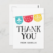 Fiesta Eerste Verjaardag Dankjewel Briefkaart (Voorkant / Achterkant)