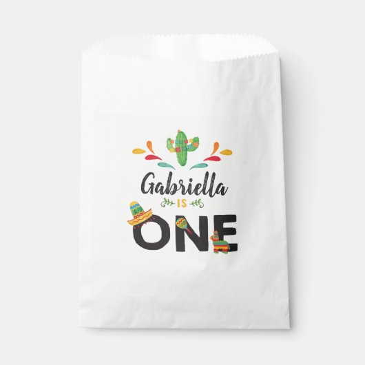 Fiesta eerste verjaardag gunsttas bedankzakje (Voorkant)