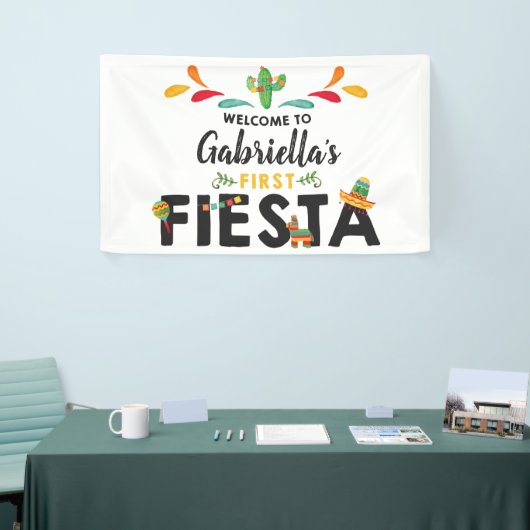 Fiesta eerste verjaardagsbanner spandoek (Beurs)
