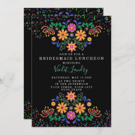 Fiesta en Cactus Colorful Bridesmaids Luncheon Kaart