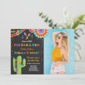 Fiesta en Fun Afstuderen Invitation party Mexicaan Kaart (Staand voorkant)