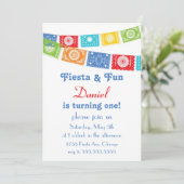 Fiesta en Fun Birthday Invitation Kaart (Staand voorkant)