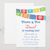 Fiesta en Fun Birthday Invitation Kaart (Voorkant / Achterkant)