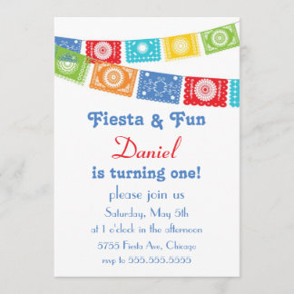 Fiesta en Fun Birthday Invitation Kaart