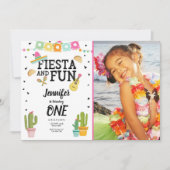 Fiesta en Fun Cactus Mexicaans Meisje Eerste Verja Kaart (Voorkant)