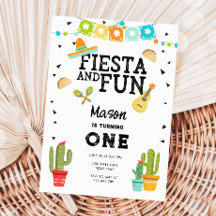 Fiesta en Fun Cactus Taco Boy 1st First Birthday