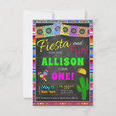 Fiesta en Fun First Birthday Invitation Kaart (Voorkant)
