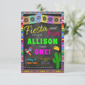 Fiesta en Fun First Birthday Invitation Kaart (Staand voorkant)