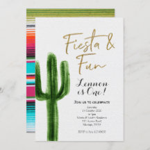 Fiesta en Fun First Birthday Invitation