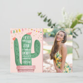 Fiesta en Fun Graduation Party Cactus laat Fiesta Kaart (Staand voorkant)