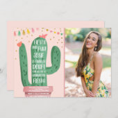 Fiesta en Fun Graduation Party Cactus laat Fiesta Kaart (Voorkant / Achterkant)