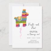 Fiesta en Fun Piñata Llama Meisje Eerste Verjaarda Kaart (Voorkant)