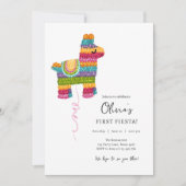 Fiesta en Fun Piñata Llama Meisje Eerste Verjaarda Kaart (Voorkant)