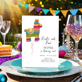 Fiesta en Fun Piñata Llama Meisje Eerste Verjaarda Kaart