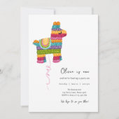 Fiesta en Fun Piñata Llama Meisje Eerste Verjaarda Kaart (Voorkant)