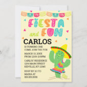 Fiesta en Fun Verjaardagsfeestuitnodiging Kaart (Voorkant)