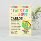 Fiesta en Fun Verjaardagsfeestuitnodiging Kaart (Staand voorkant)