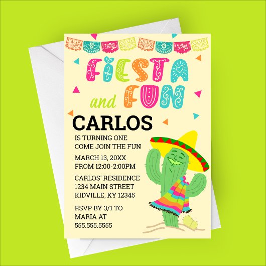 Fiesta en Fun Verjaardagsfeestuitnodiging Kaart